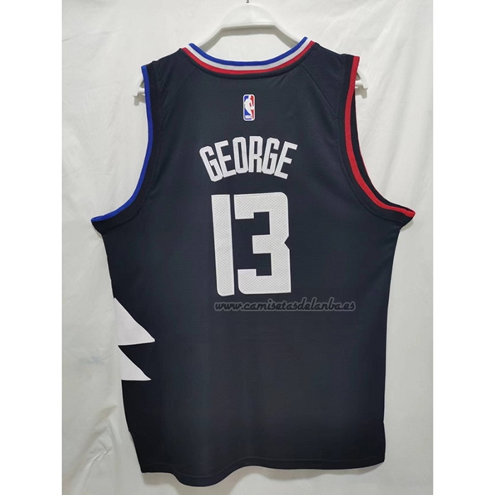 Camiseta Los Angeles Clippers Paul George NO 13 Statement 2022-23 Negro